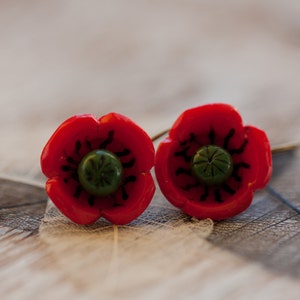 Earrings Poppy Flowers image 2