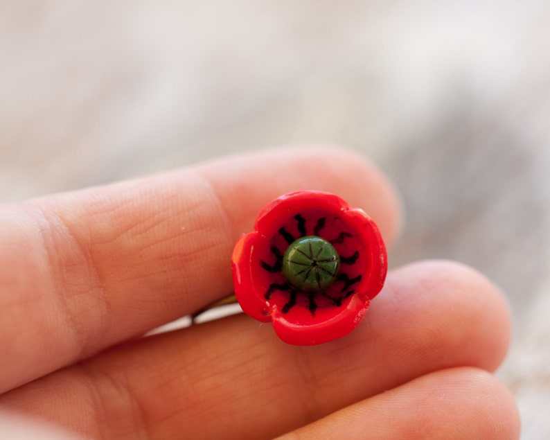 Earrings Poppy Flowers image 4