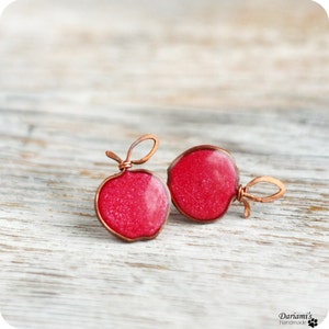 Post earrings - Red apples