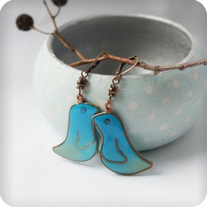 Turquoise birds earrings image 2