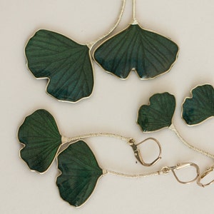 Dangle earrings Ginkgo leaves image 3