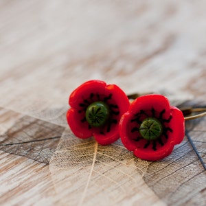 Earrings - Poppy Flowers
