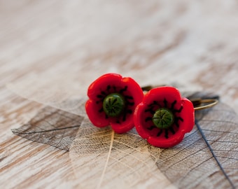 Earrings - Poppy Flowers