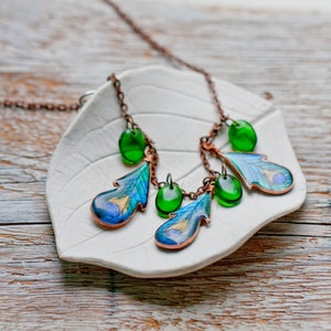 Boho Necklace - Peacock feather