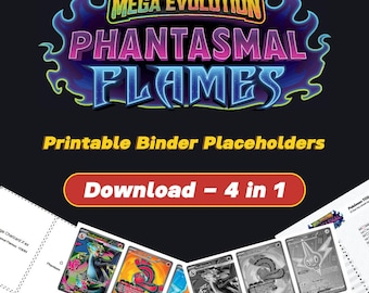 Phantasmal Flames Binder - Binder Pages Cards with Checklist - Complete Sets (Color / Grayscale) TCG