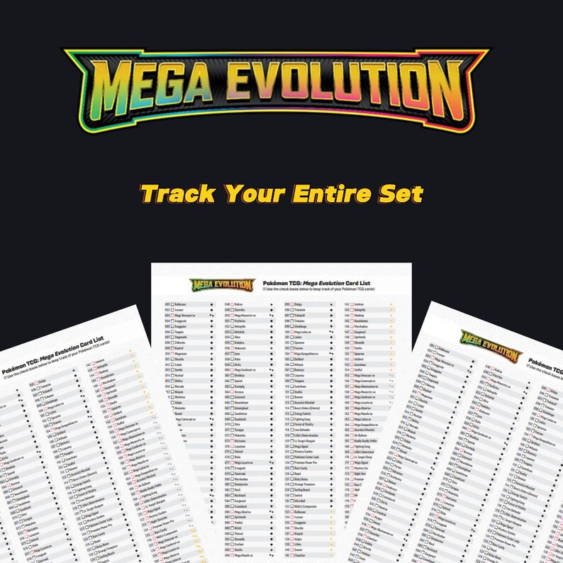 Mega Evolution Checklist.pdf Mega Evolution Binder - Binder Pages Cards Mega Evolution With ...