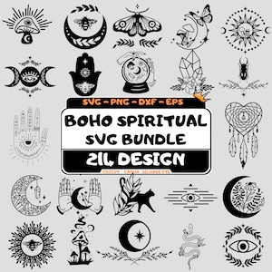 Boho Spiritual SVG Bundle: Mystic Celestial Designs (Digital Download