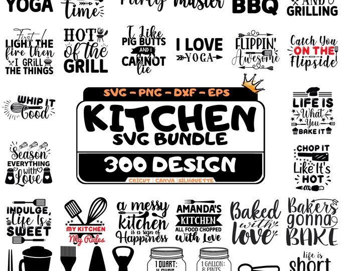 The Huge Kitchen Bundle Svg,kitchen Monogram Frames Bundle,baking ...
