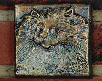 Cat Memorial Stone Wall Art, Pet Loss Gifts, Kitten Portrait Small Sculpture