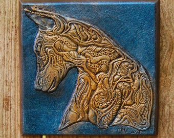 Pet Portrait Doberman Sculpture, Dog Memorial Gifts Garden Art Wall Plaque