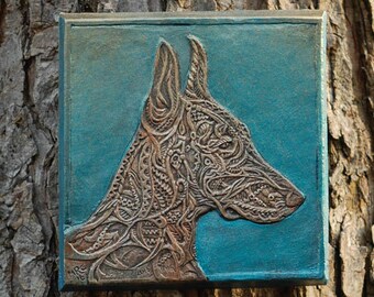 Dog Memorial Gift, Doberman Dog Outdoor Garden Sculpture, Pet Loss Gifts