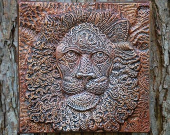 Lion Head Garden Gifts, Lion Sculpture Garden Art, Stone Outdoor Wall Art