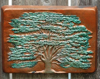 Cedar of Lebanon Garden Gifts, Evergreen Tree Outdoor Sculpture, Lebanese Wall Art