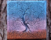 Sunset Tree of Life Front Porch Decor, Garden Gifts, Outdoor Wall Art Sculpture