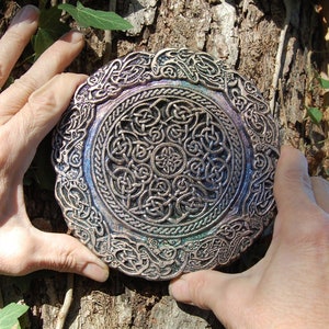 Celtic Knot Mandala Stone Sculpture, Garden Gifts, Irish Gifts, Garden Art Decor image 1