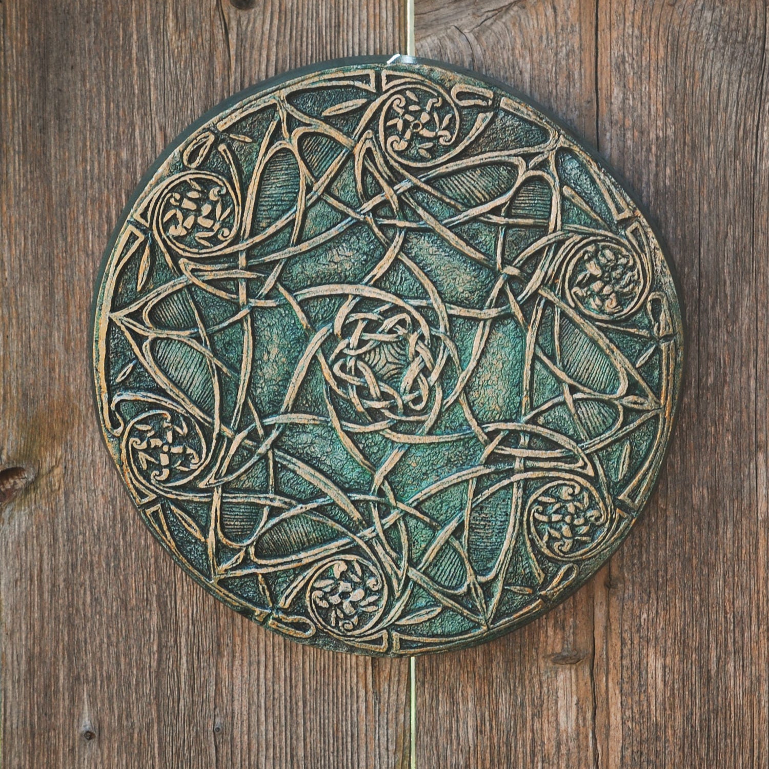 Garden Gift for Her Celtic Knot Art Wall Plaque Irish Green