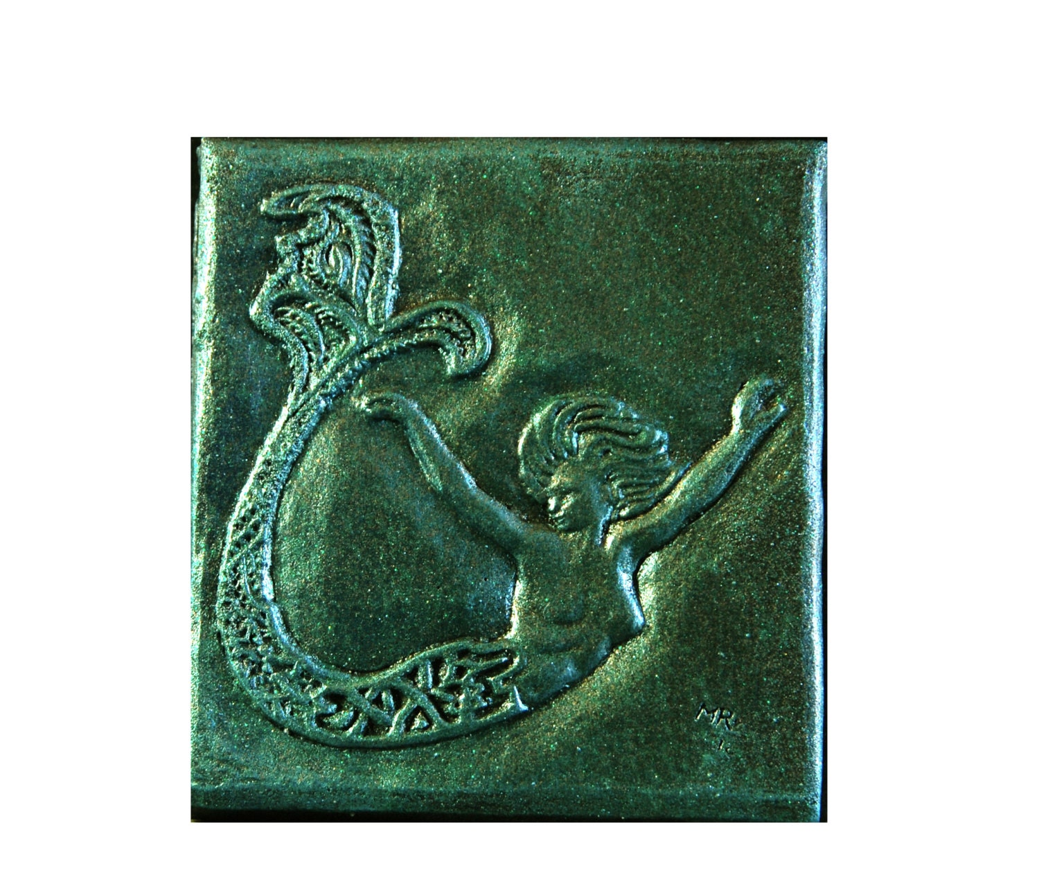 Mermaid Decorative Tile Bathroom Decor Beach Wall Plaque ...