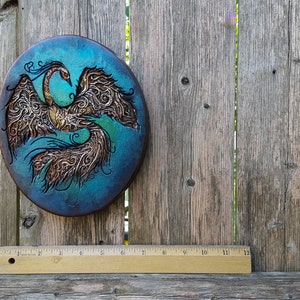 Phoenix Bird Garden Sculpture Fantasy Art, Firebird Garden Gifts, Phoenix Rising Indoor or Outdoor Sculpture image 3