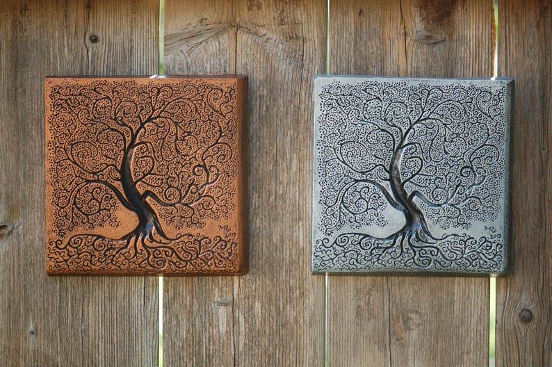 Grandma Garden Gift, Tree of Life Stone Art Outdoor Sculpture, Grandparent Gifts image 4