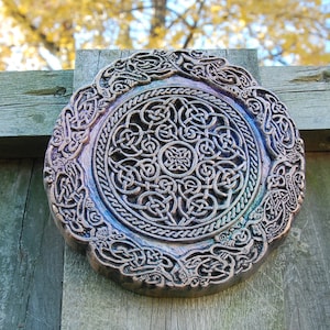 Celtic Knot Mandala Stone Sculpture, Garden Gifts, Irish Gifts, Garden Art Decor image 2