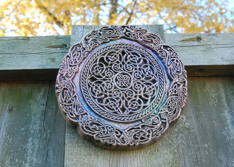 Celtic Knot Mandala Stone Sculpture, Garden Gifts, Irish Gifts, Garden Art Decor image 2