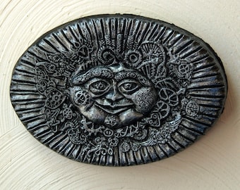 Steampunk Decor, Sun Face Garden Gifts Sculpture, Whimsical Sun Wall Art