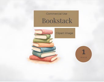 Watercolor Book Stack Clipart | Cottagecore Books PNG | Vintage Books Illustration | Bookish Art | Reading graphics