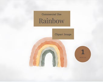 Watercolor Rainbow Clipart, Digital Download PNG, Baby Shower Art, Nursery Decor, Crafting Supplies