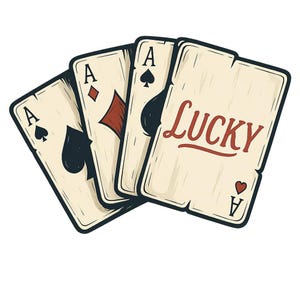 Lucky Hand Poker SVG | Casino Party Clipart