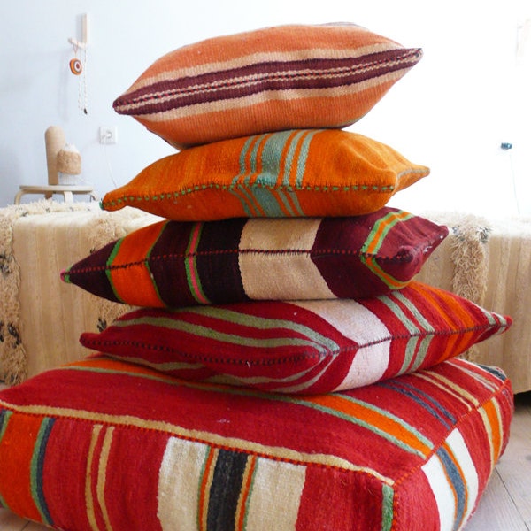 Moroccan Kilim pouf - Stripe