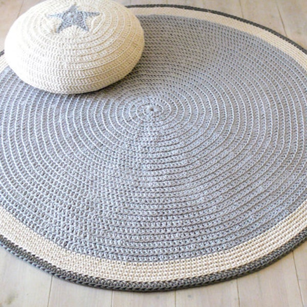 Round Rug floor crochet 100cm