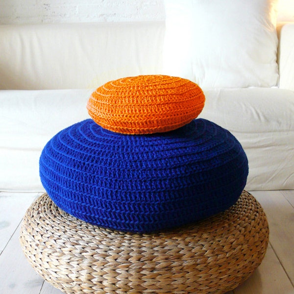 Floor Cushion Crochet -  blue