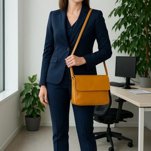 Faltbare Leder Crossbody Bag, handgemachte Geldbörse aus Naturleder, Schultertasche mit verstellbarem Riemen, Geschenk für Sie