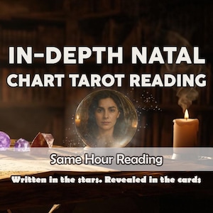Leitura detalhada de mapa natal e tarô – Astrologia personalizada na mesma hora + visão completa do tarô para o caminho da vida, propósito e alinhamento energético