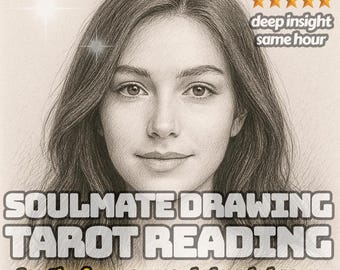 Tirage d'âme sœur et lecture de tarot pour révéler votre futur partenaire, avec intuition et livraison en une heure – Croquis personnalisé inclus
