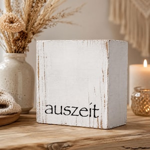 Personalisierter Vintage-Holzwürfel mit Wunschtext, Deko & Geschenk | Personalized Vintage Wooden Cube with Custom Text