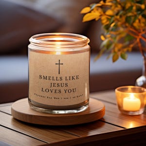 Smells Like Jesus Loves You Candle, Biblical Candle, Jesus Candle, God Love Candle, Crunchy Christian, Faith Candle, Worship Candle, Church