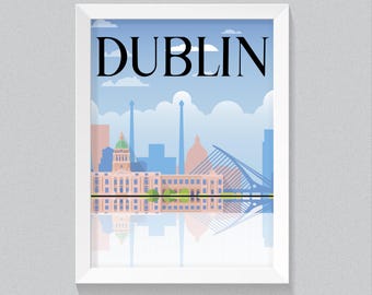 Póster con impresión artística de Dublín, Irlanda