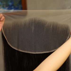 13x6 HD Lace Frontal Straight Human Hair | Natural Black Bone Straight Frontal | Real Hair Closure for Seamless Wig Install