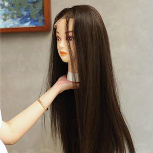 13x6 Frontal Bone Straight – Natural Black Raw Human Hair, HD Lace, 100% Handmade in Vietnam, gift for her, gift for mom, gift for woman