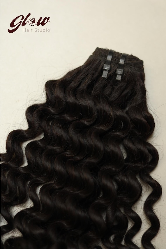 Virgin Deep Curly Human Hair Bundle: Natural Black Sew-in  display picture 1