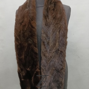 Real mink  Fur neck Long Scarf . Handmade.Unisex Brand New Scarf.Scarf collar double side.Fur on both sides.DOUBLE  Scarves.