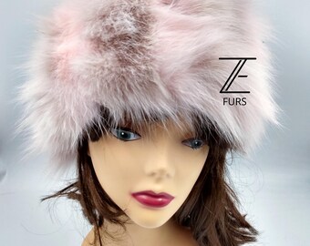 Diadema de auténtica piel de zorro, bufanda elástica de invierno, calentador de cuello