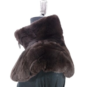Real Rex Rabbit Fur Neck Style Collar in Brown Color. Handmade. Luxury ...