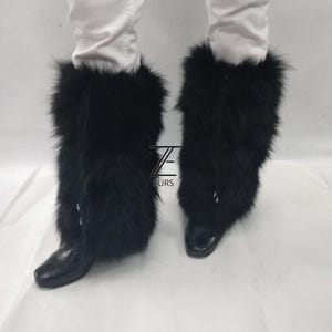 Real Fox Fur Leg Warmer.fluffy Leg Warmer.Fur leg cuffs.Fur boot covers.Luxury gift,Winter Furry Long  Leg Warmer.