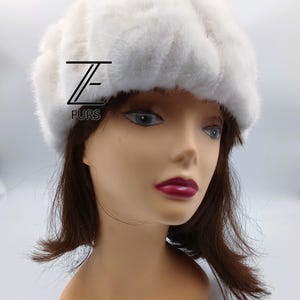 Genuine mink fur headband or collar. Elastic round winter fur scarf, neck or head warmer. Fur covers both sides.