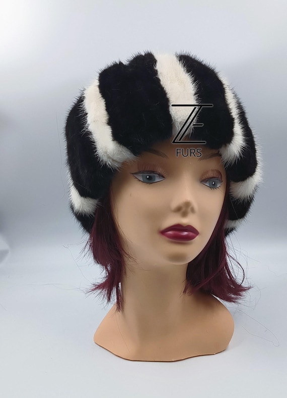 Genuine mink fur headband Brown Mink Fur Headband by FurbySD main image 3