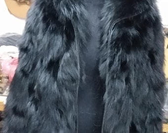 Men’s Real Fox Fur Hooded Coat, Handmade.