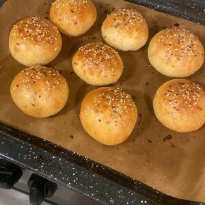Receta de panecillos suaves para sándwiches y hamburguesas - Pan casero esponjoso - Descargar PDF