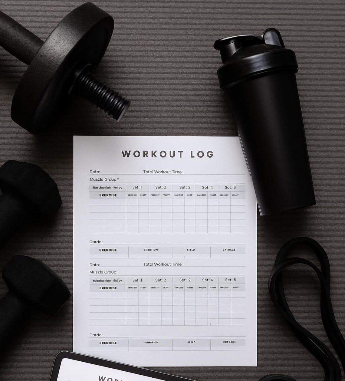 Minimalist Workout Log | Printable Fitness Tracker | Gym & Cardio ...